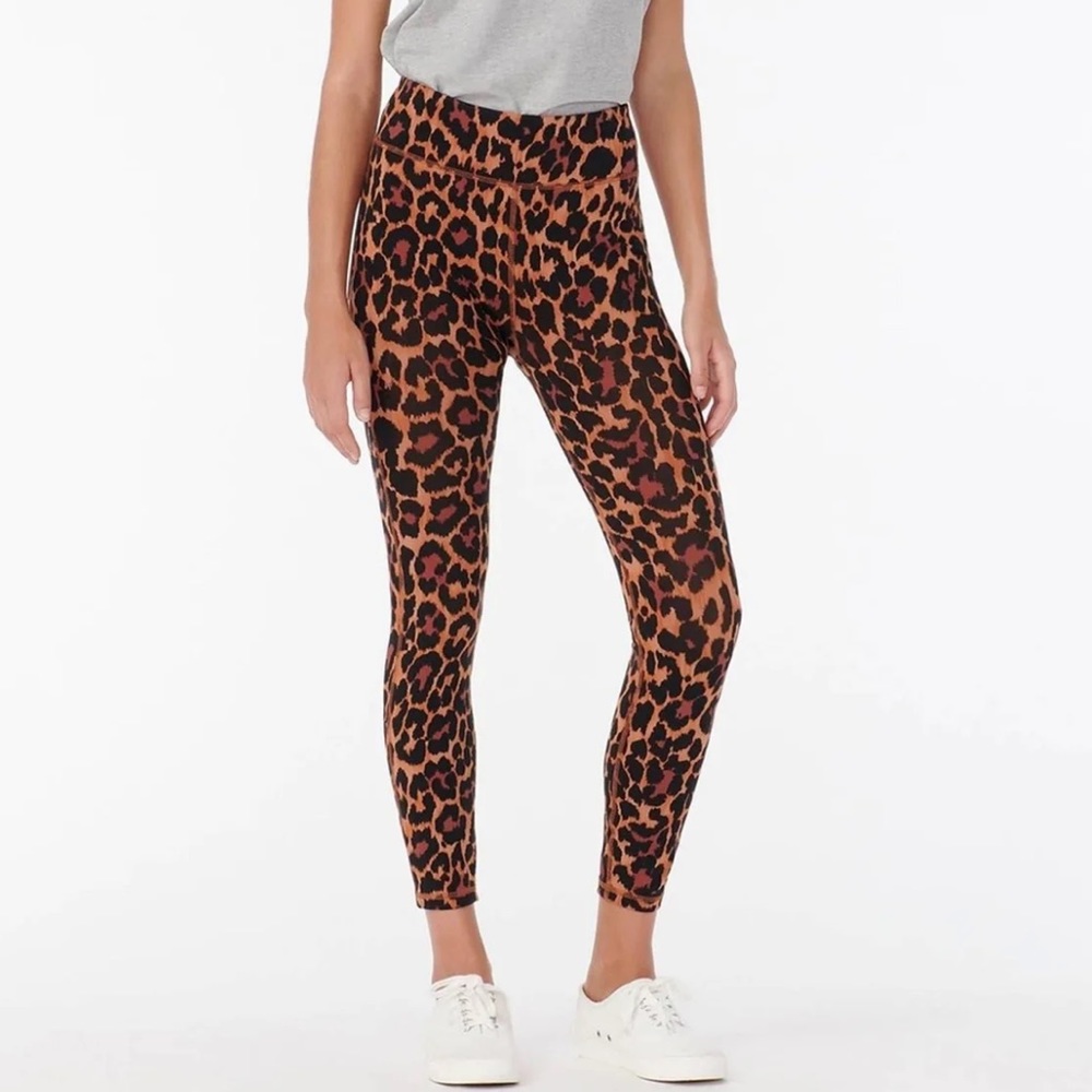 J. Crew weekend leopard print high rise leggings size XS